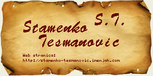 Stamenko Tešmanović vizit kartica